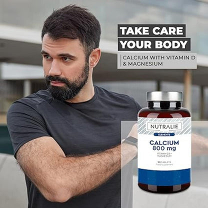 Nutralie Kalcium 800 mg + Vit D3 och magnesium, 90 tabletter