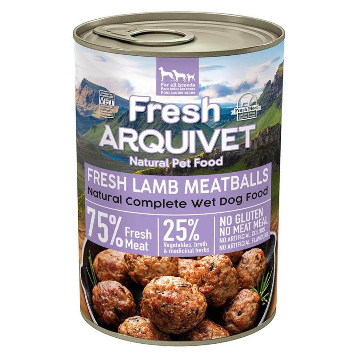 Arquivet Fresh Lamb Meatballs 400 g Wet dog food with lamb, carrots and sweet potato