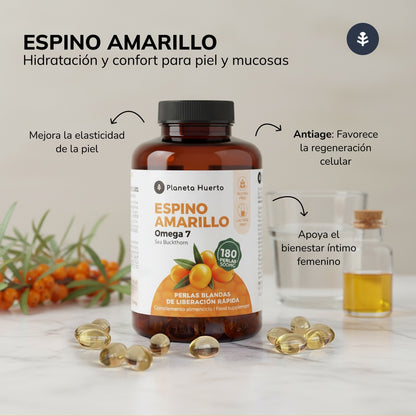 Pack 2x Omega 7 Espino Amarillo Planeta Huerto 180 Perlas