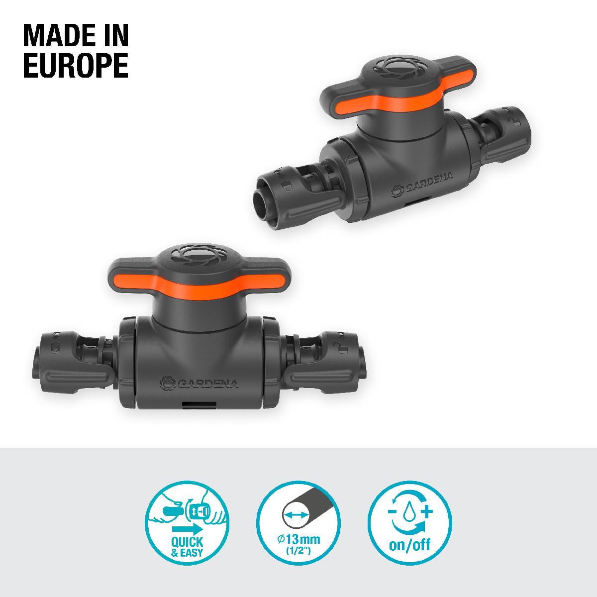 Valve de fermeture/régulation 13 mm (1/2") Microdripsystem Gardena