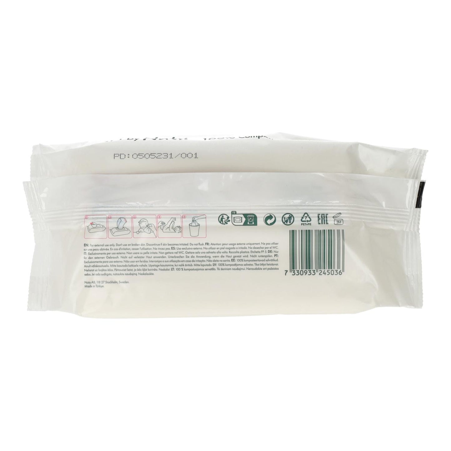 Salviettine con aloe vera Naty 56 pezzi