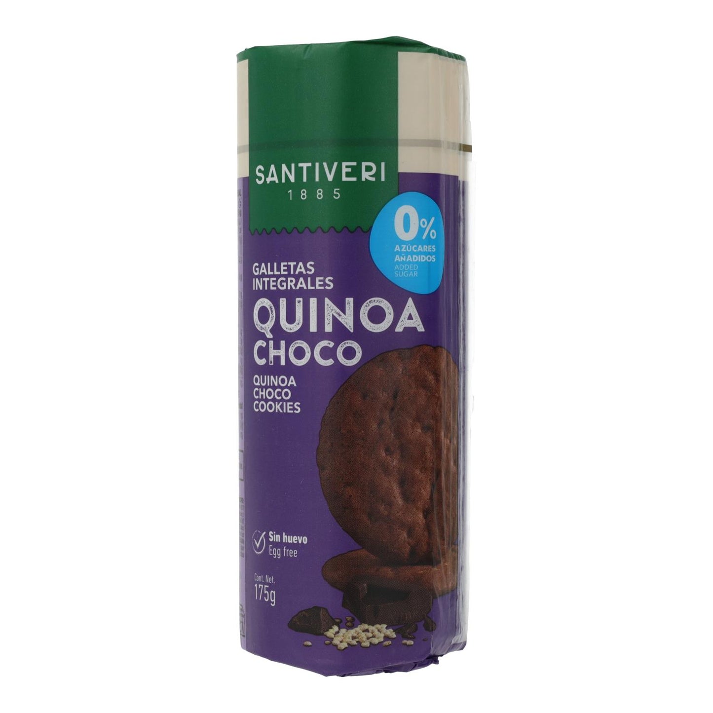 Ciasteczka pełnoziarniste Quinoa/Choco 0% cukru Santiveri 175 g