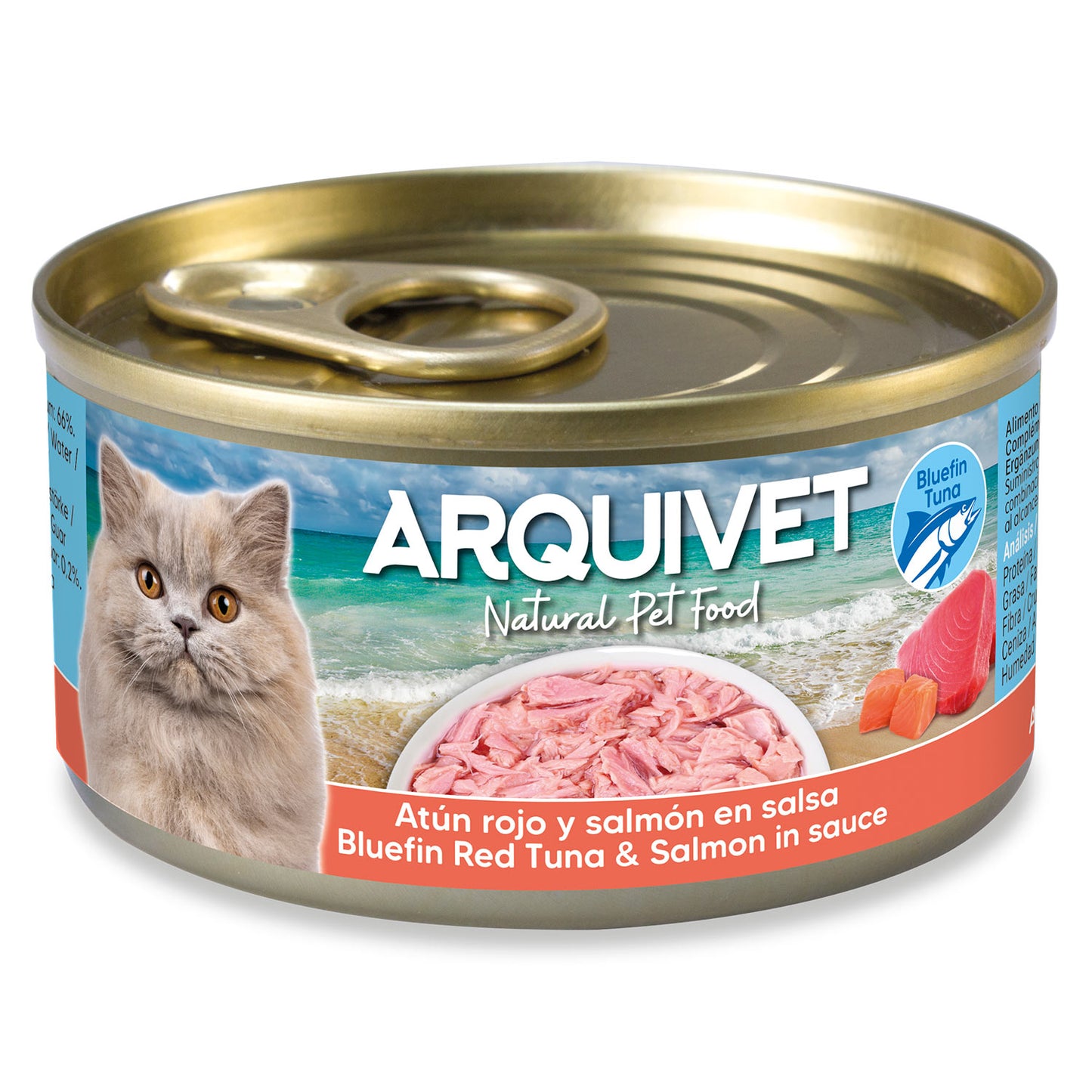 Tonno rosso e salmone in salsa Arquivet 80 g Cibo umido per gatti