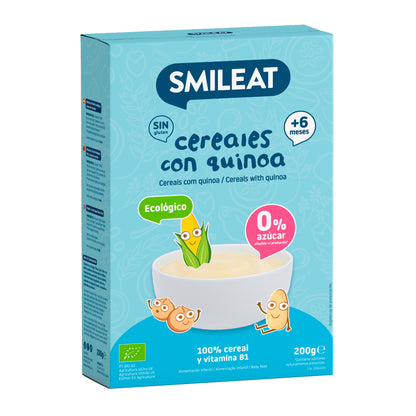 Pappa di cereali senza glutine con quinoa Eco Smileat, 200 g