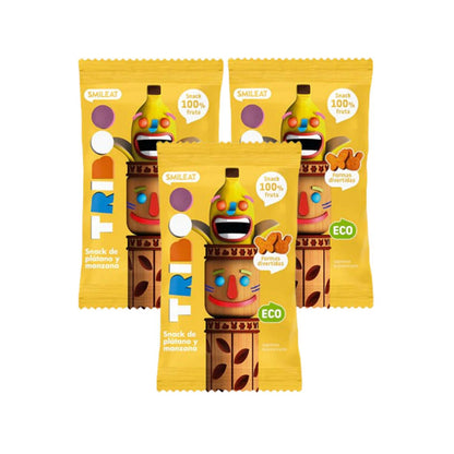 3-pack ekologiska äpple- och banansnacks Triboo 25 g