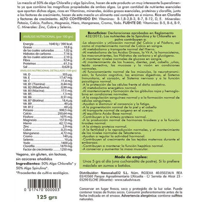 Chlorella + Spirulina Salud Viva 125 g