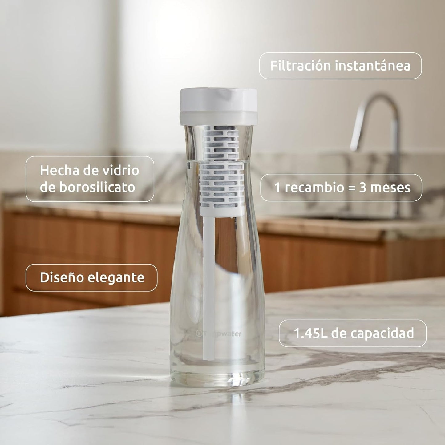 PitcherPro SMR Tappwater Glass Filter Jug 1.45 l