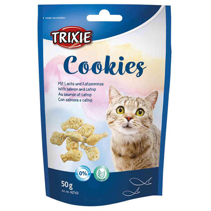 Trixie Koekjessnacks met zalm en kattenkruid, 50 g