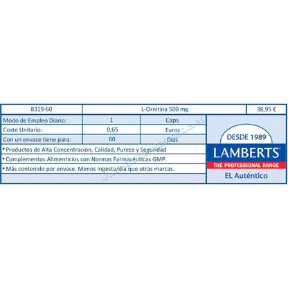 L-Ornithine 500 mg Lamberts