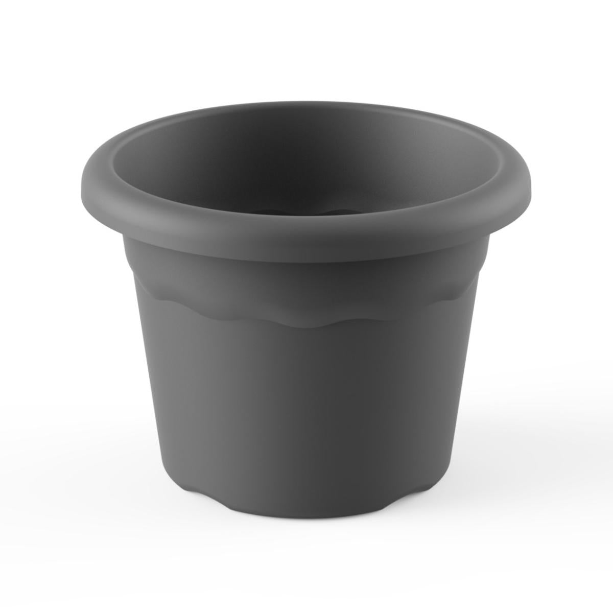 Anthracite-coloured round pot D 18 x 13