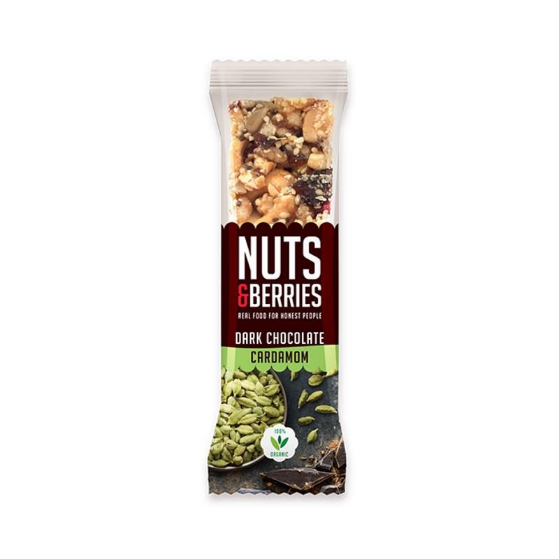 Barre chocolat noir et cardamome NUTS&BERRIES 40 g