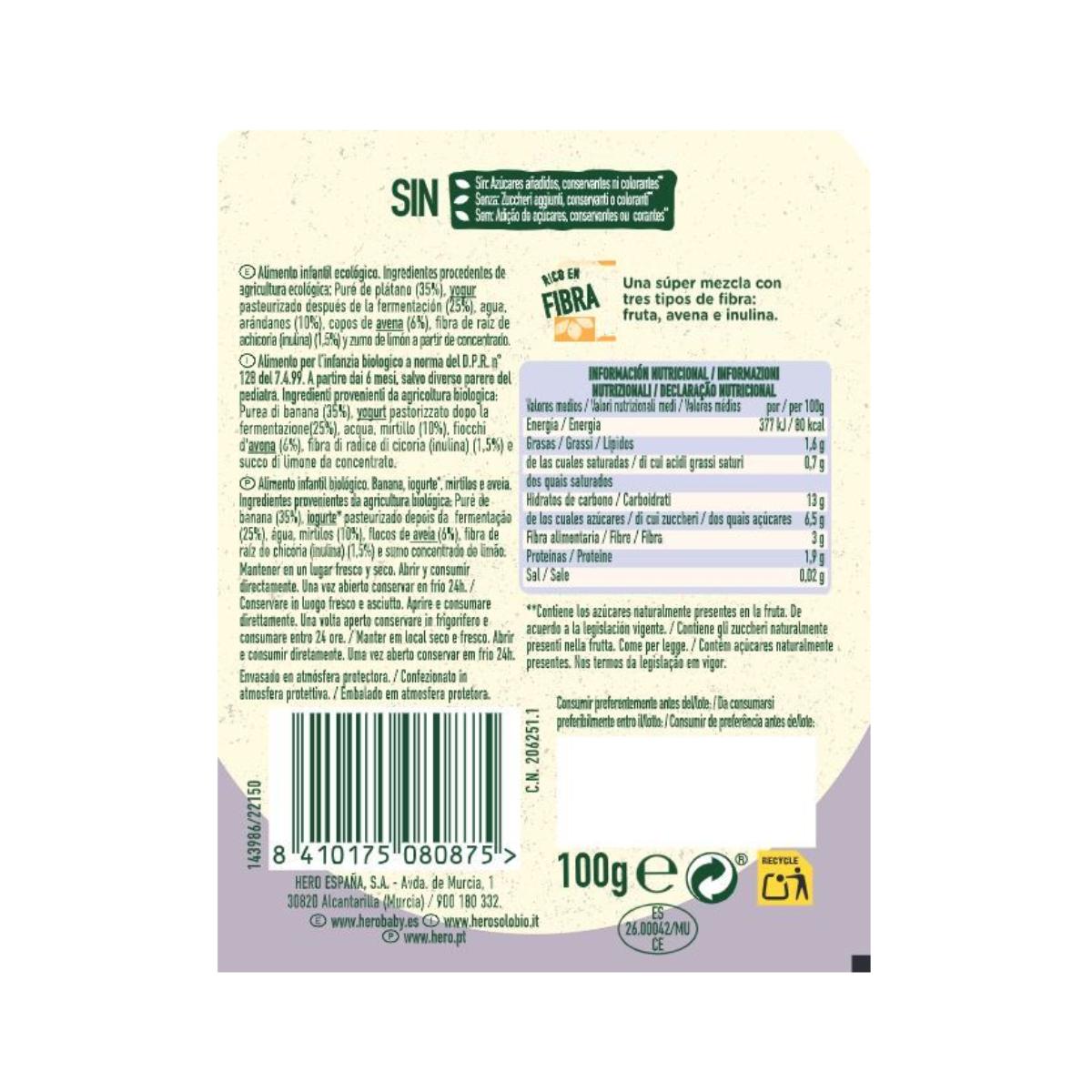 Saszetka Nutri Flora o smaku bananowym, jagodowym, jogurtowym i owsianym 100 g Hero Solo