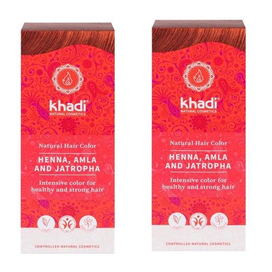 Pakket 2x Natuurlijke henna Amla en Jatropha, Khadi, 100 g