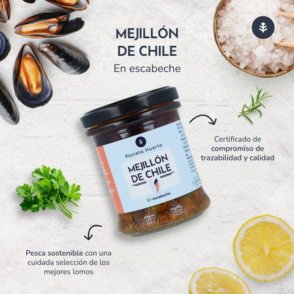 Mejillón de chile en escabeche Planeta Huerto 165 g