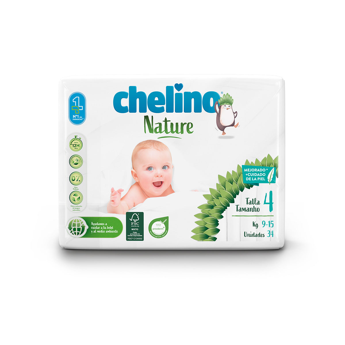 Windeln T4 9-15 kg Chelino Nature 34 Stück