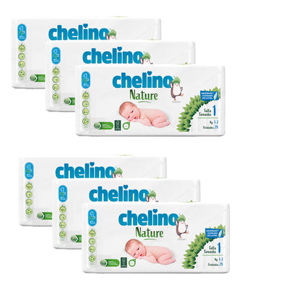 Pakket 6x luiers T1 1-3 kg Chelino Nature 28 stuks