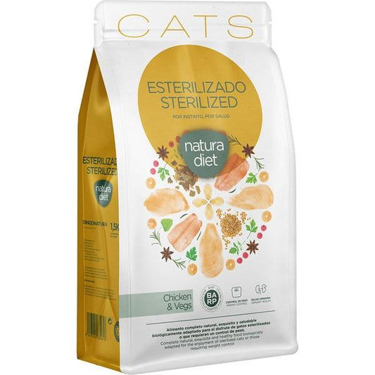 Natura Diet Cats Sterilized Chicken & Vegs Voer voor gesteriliseerde katten 3 kg