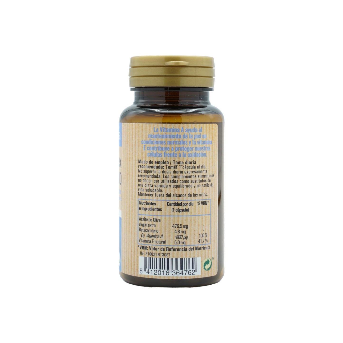 Zonnebrandcomplex betacaroteen, 30 zachte capsules. NaturTierra