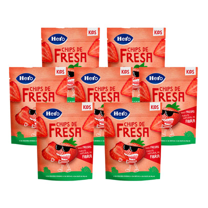 Pakket 7x aardbeienchips Hero Kids 12 g