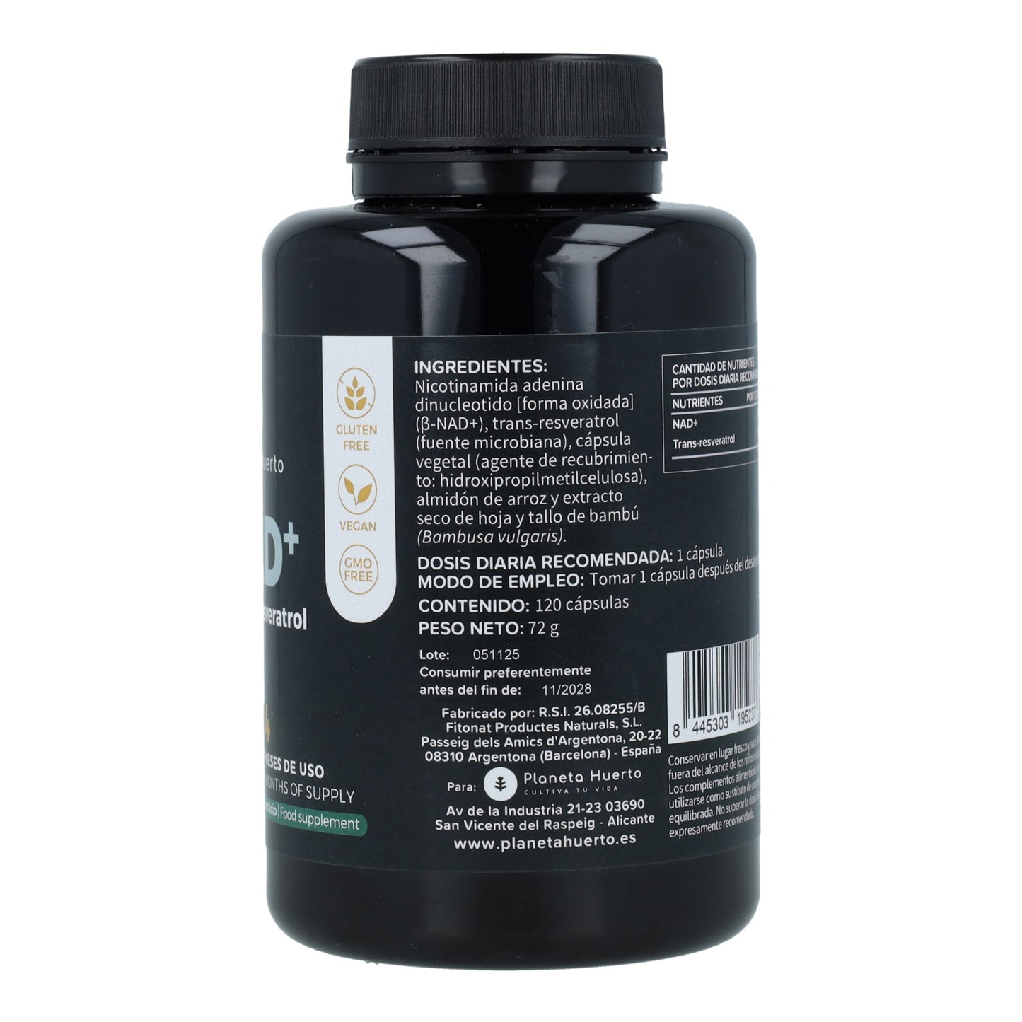NAD+ Transresveratrol Planeta Huerto 120 capsules