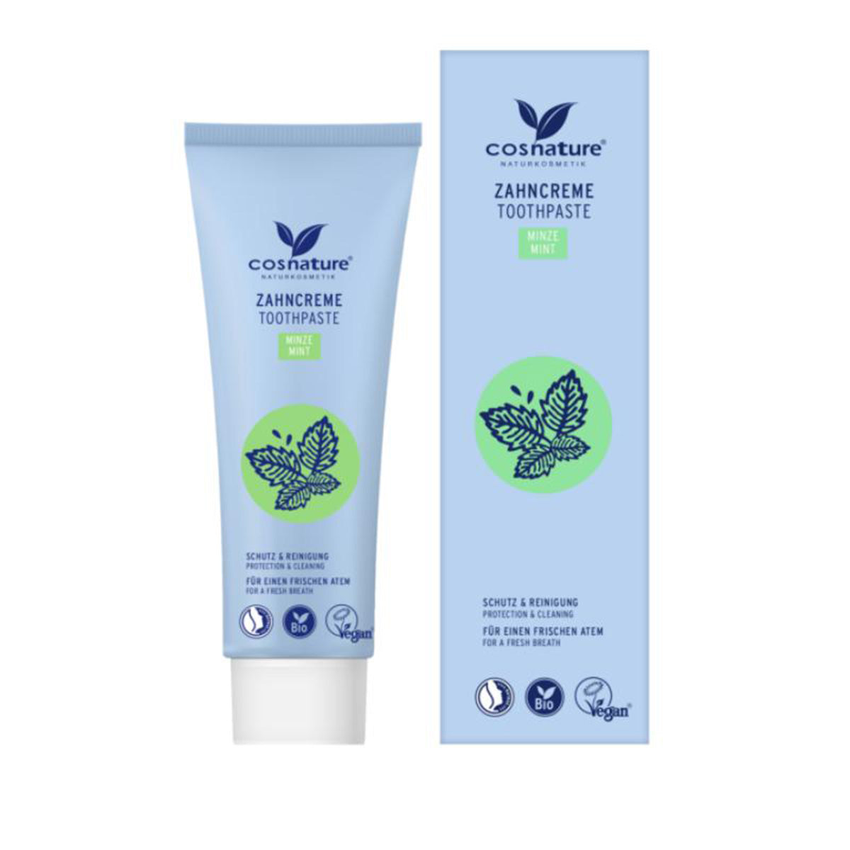 Zahnpasta mit Fluorid für empfindliche Zähne mit Minze BIO, Cosnature, 75 ml