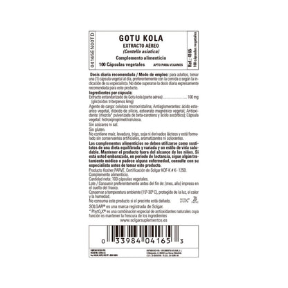 Gotu Kola (Centella Asiática), 100 kapsułek roślinnych