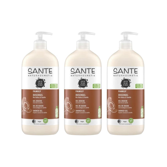 PACK OF 3 Sante Organic Coconut and Vanilla Shower Gel 950 ml