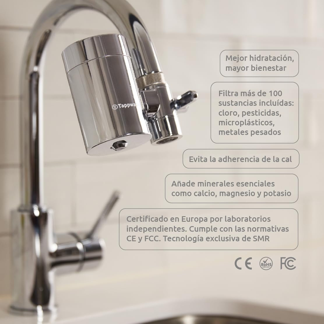Jaarpakket EcoPro Chrome SMR Tappwater kraanfilter