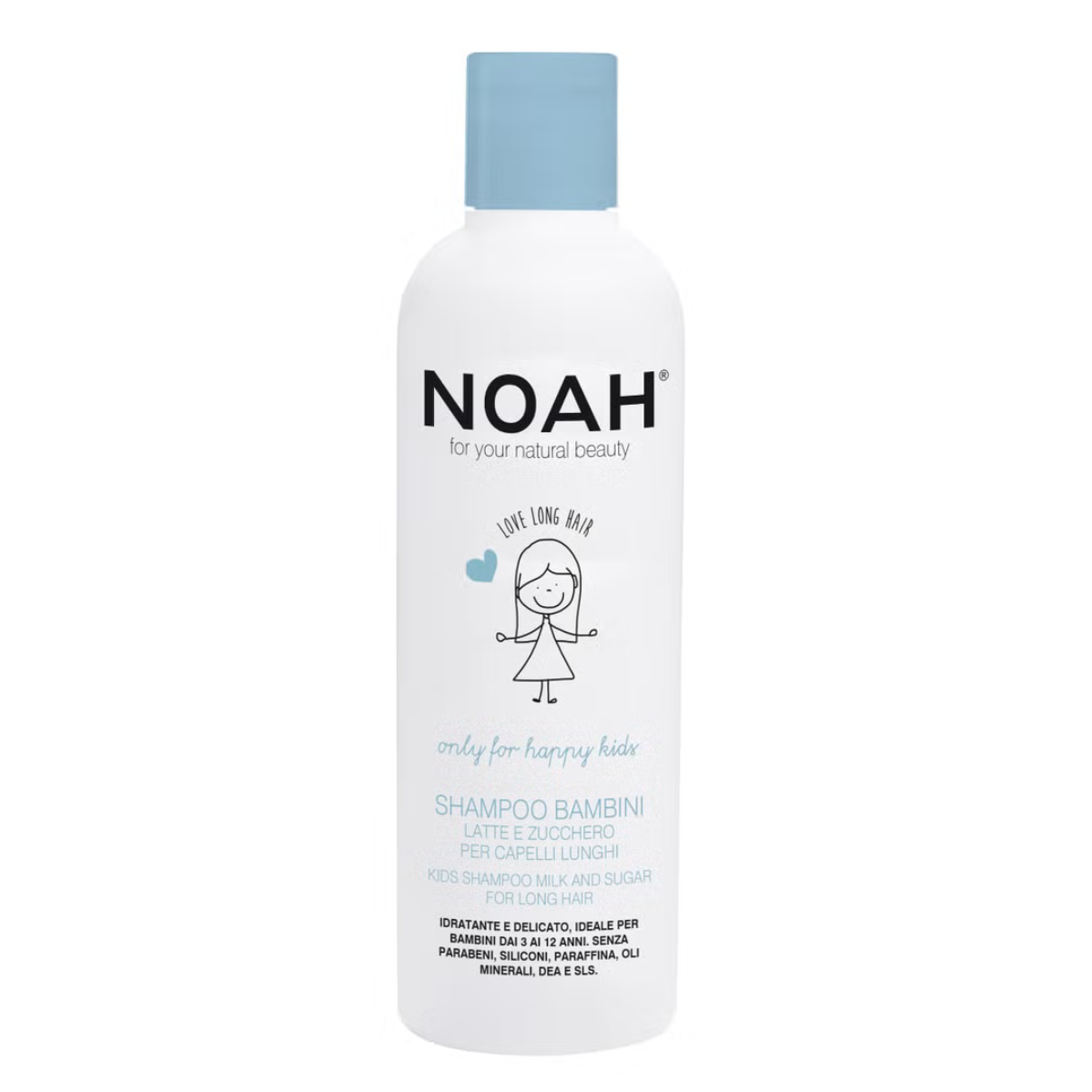 Shampoo per capelli lunghi Kids latte e zucchero Noah 250 ml