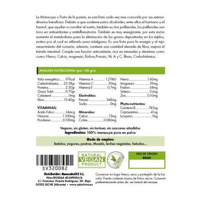 Premium passionsfruktspulver Salud Viva 125 g