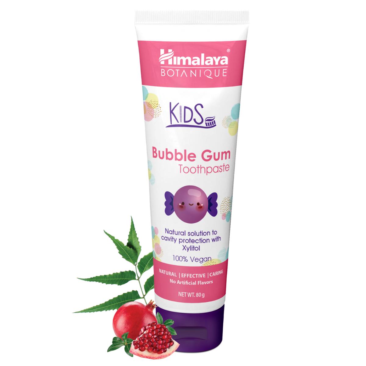 Himalaya Botanique Children's Toothpaste, Bubble Gum Flavour, 80 g