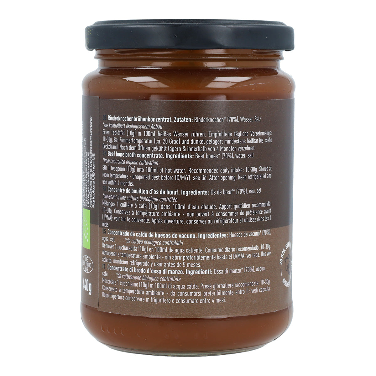 Bouillon d'os de bœuf concentré biologique Jarmino 440 g