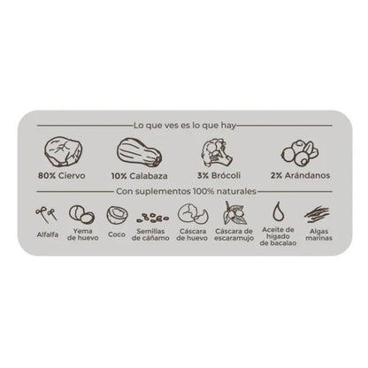 Natvoer Barf voor honden Ambrosia van hert Puromenu 400 g