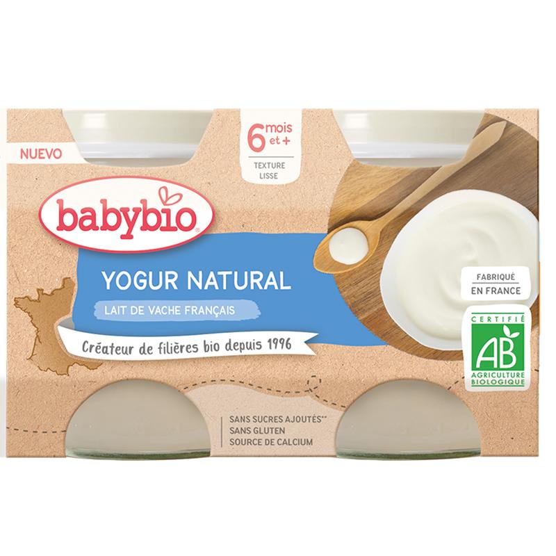 Yaourt nature au lait de vache biologique, 2 x 130 g. Babybio