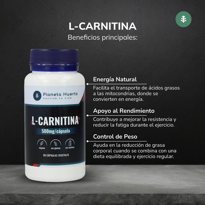 L-Carnitine 500 mg Planeta Huerto 90 Caps.