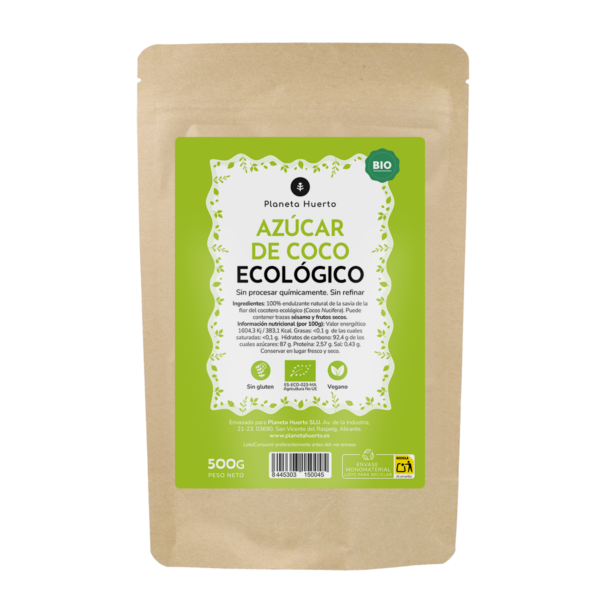 Azúcar de coco ECO Planeta Huerto 500gr