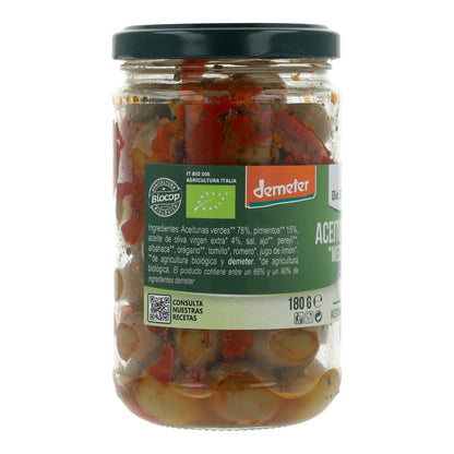Olives vertes à l'assaisonnement méditerranéen Bio Organica Italia 180 g