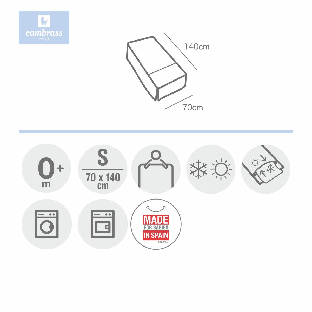 Copriletto e protezione per culla design Star di Cambrass 70x140 cm. Star Rosa