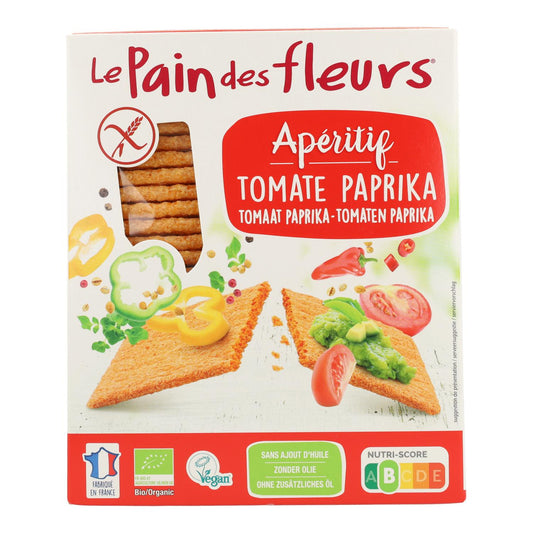 Tostadas Crujientes Crackers de Tomate y Paprika para Aperitivo sin gluten BIO Le Pain de Fleurs 150 g