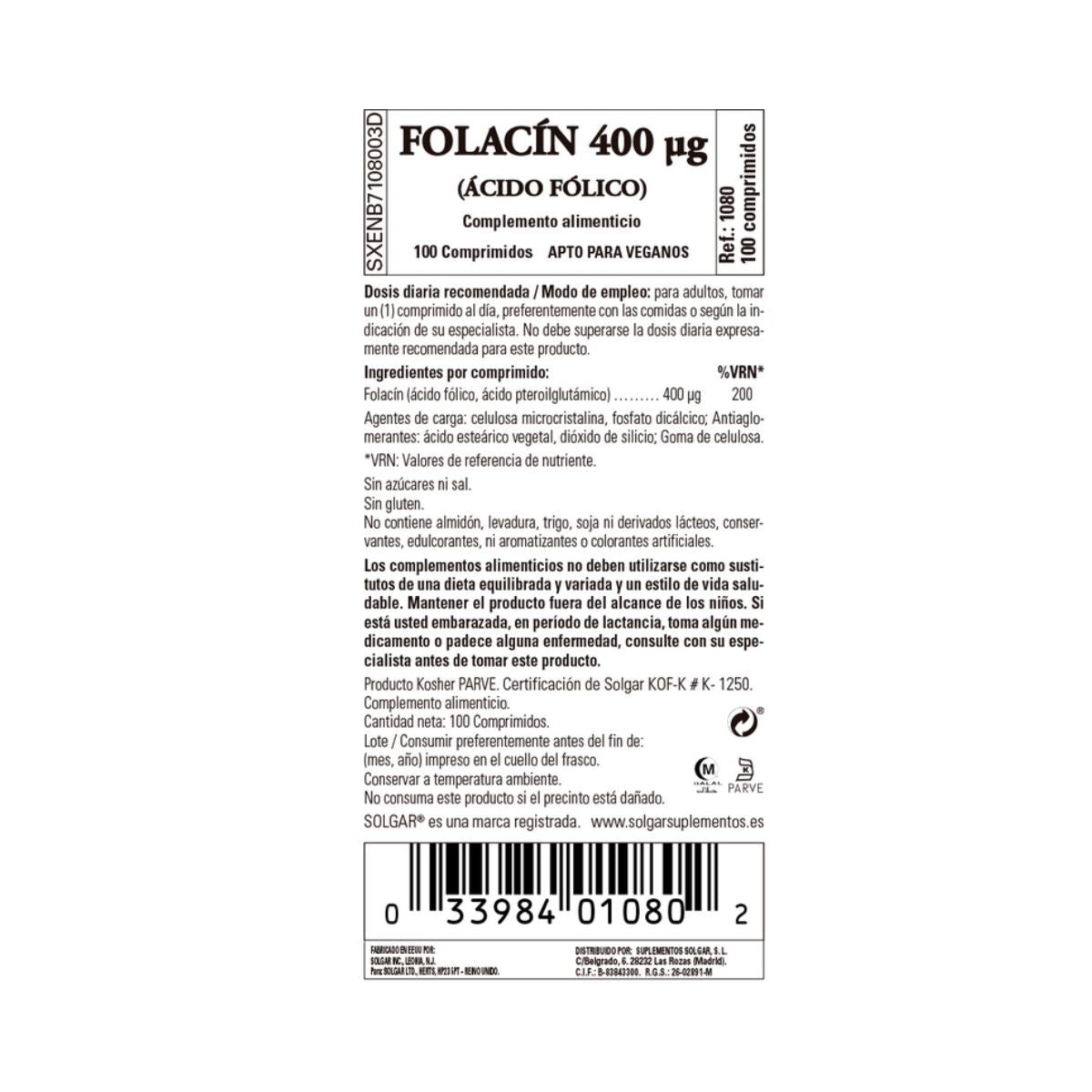 Kwas foliowy Folacín 250 kapsułek