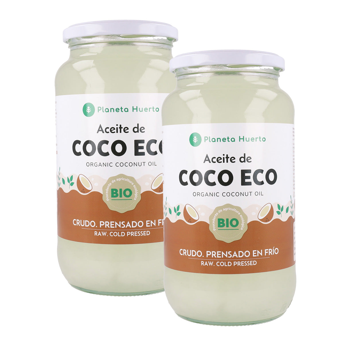 Pakket 2x ECO kokosolie Planeta Huerto 860 ml