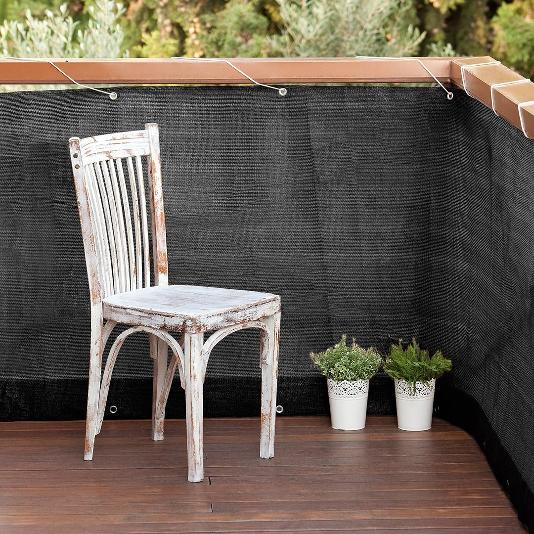 Easy anthracite balcony mesh 0.9x5 m Nortene