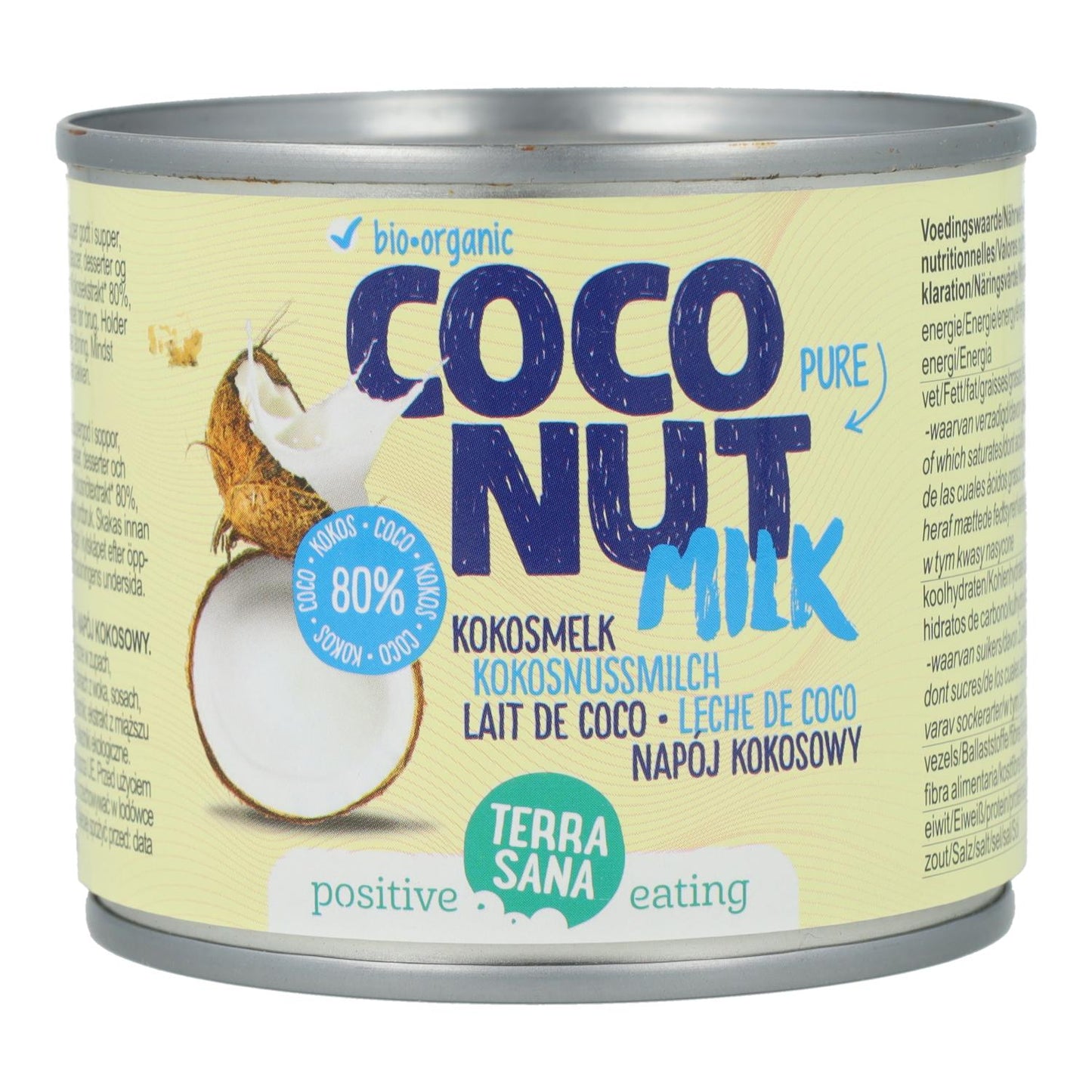 Lait de coco 80 % BIO Terrasana 200 ml