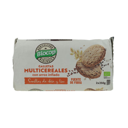Biocop Organic Multigrain Biscuits with Puffed Rice, 2 packs, 500 g