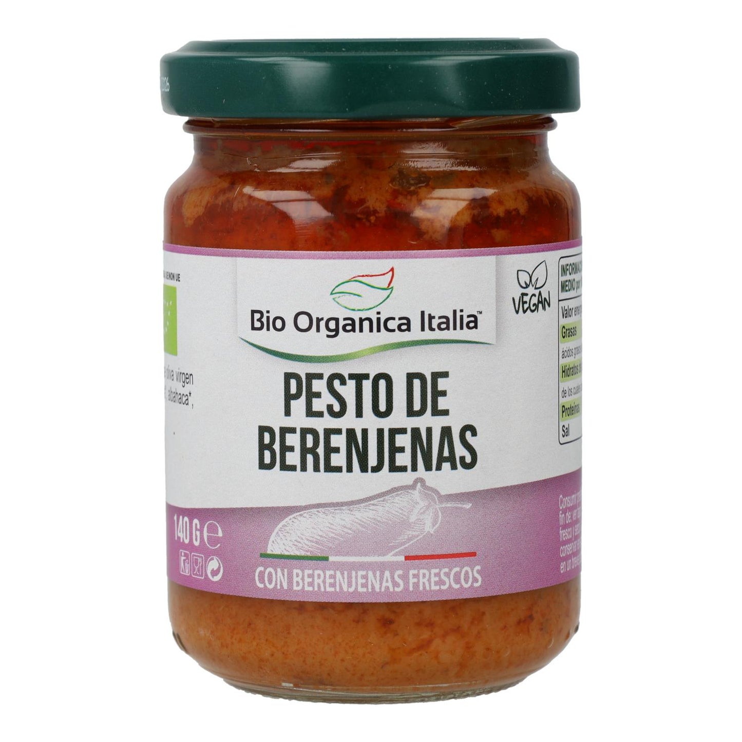 Pesto de Berenjenas Vegano Bio Organica Italia 140 gr