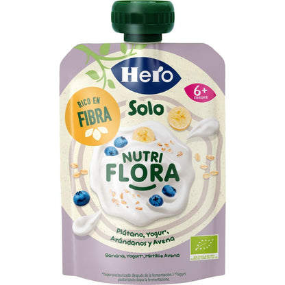 Saszetka Nutri Flora o smaku bananowym, jagodowym, jogurtowym i owsianym 100 g Hero Solo