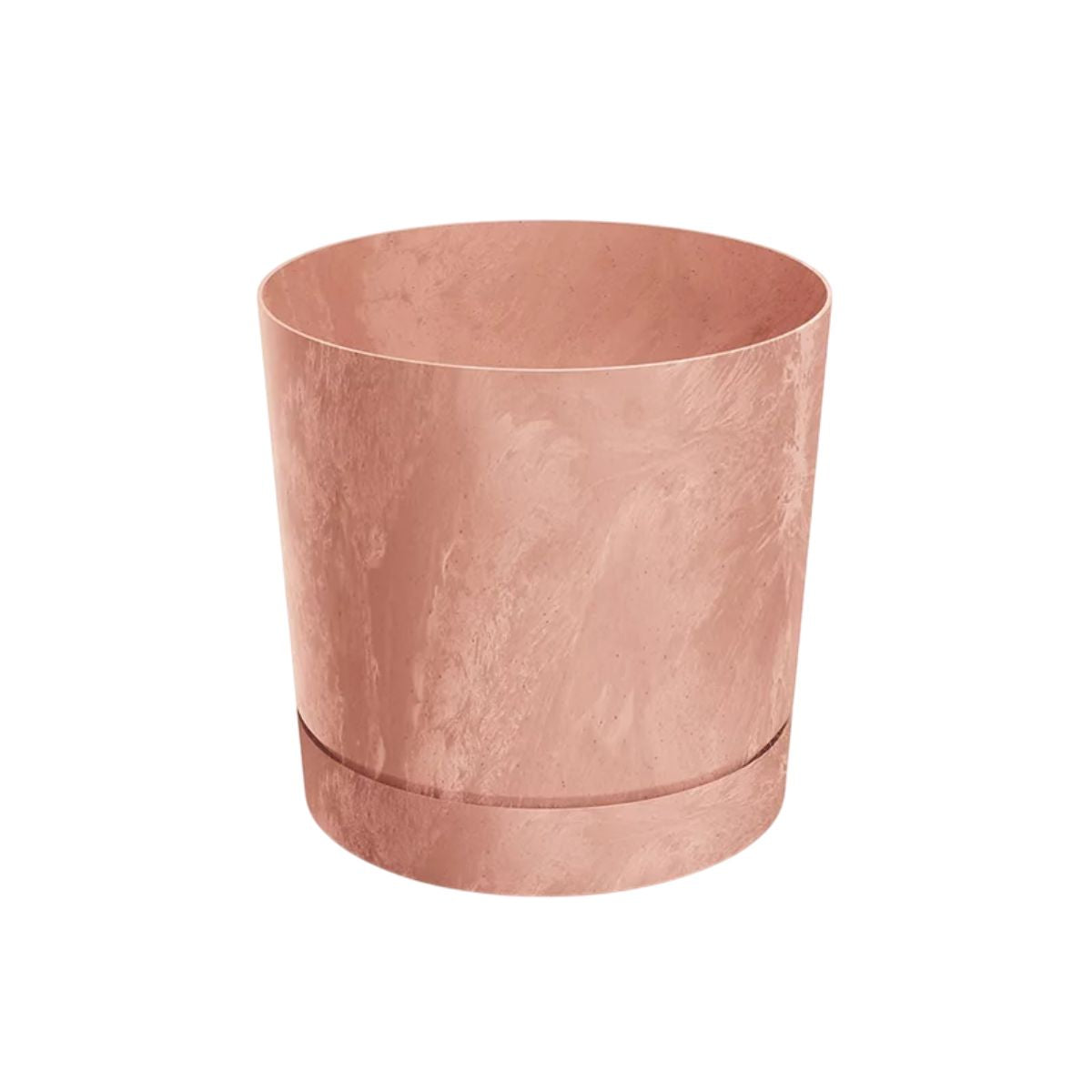 Pure cementen bloempot met geïntegreerde terracotta schotel  D 24 x 23
