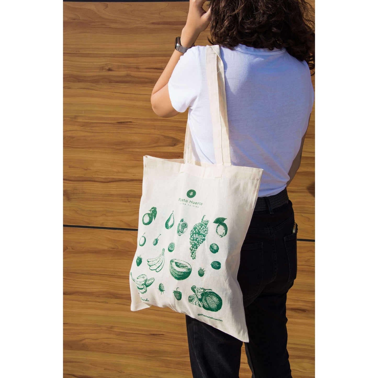 Stoffen tas met fruitmotief